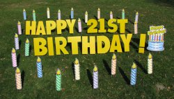 Candles Happy Birthday Yard Greeting