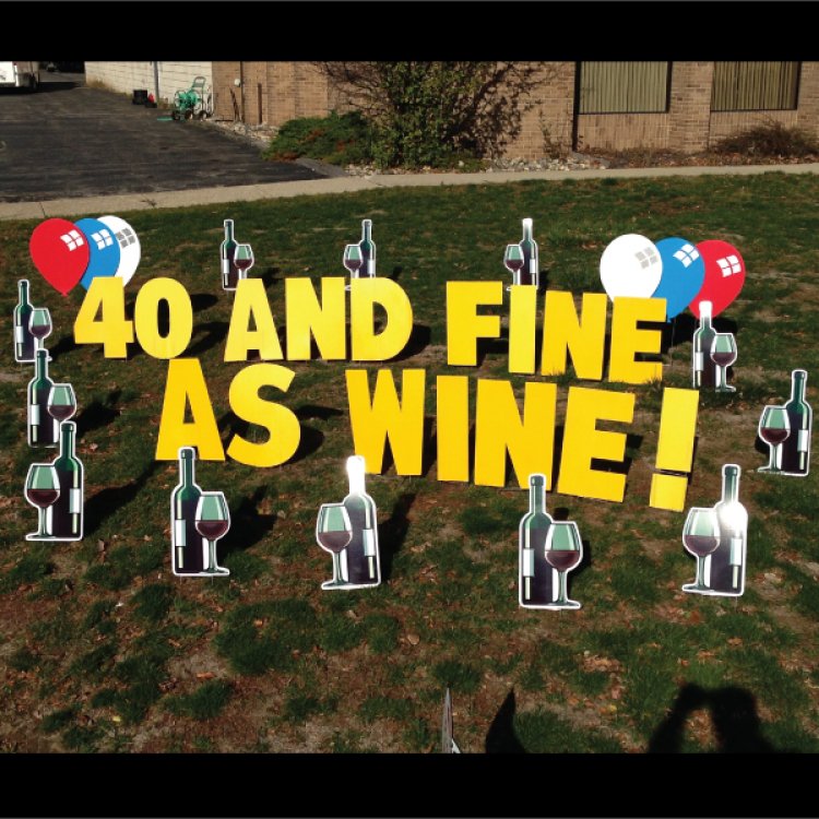 Yard sign for someone celebrating their 40th birthday in Norton, OH. - Game Craze Party & Event Rentals