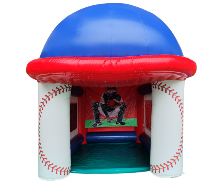 Baseball Speed Pitch with red and blue baseball hat for the top of the game