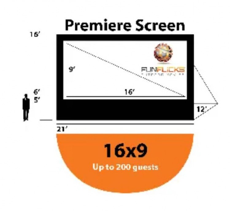 21-FT (16X9 VIEWABLE) PREMIERE MOVIE SCREEN