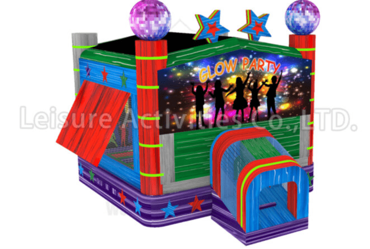 Glow party bounce house for rent in Canton, OH. - Game Craze Party & Event Rentals