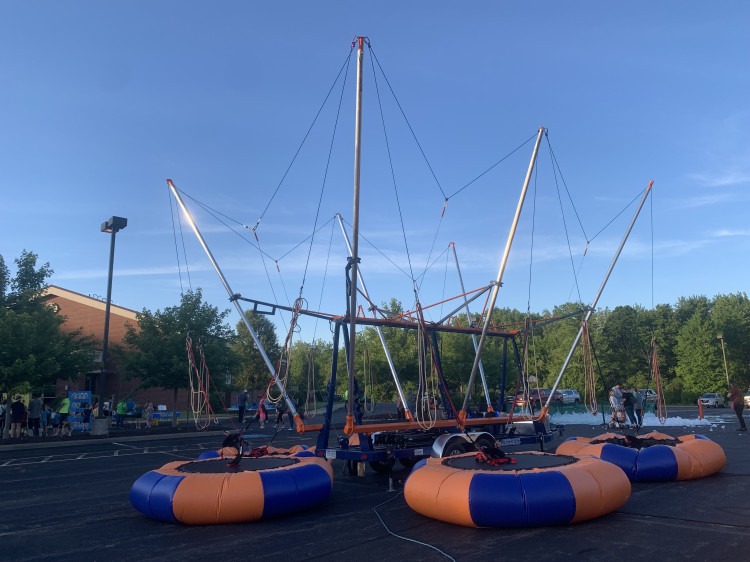 five station trampoline in Norton, OH. - Game Craze Party & Event Rentals