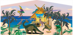 dino20party20art20panel 359045444 2 Deluxe Themed Bounce House Combo