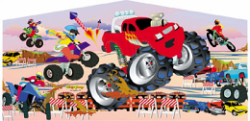 monster20truck20art20panel 413157383 2 Deluxe Themed Bounce House Combo